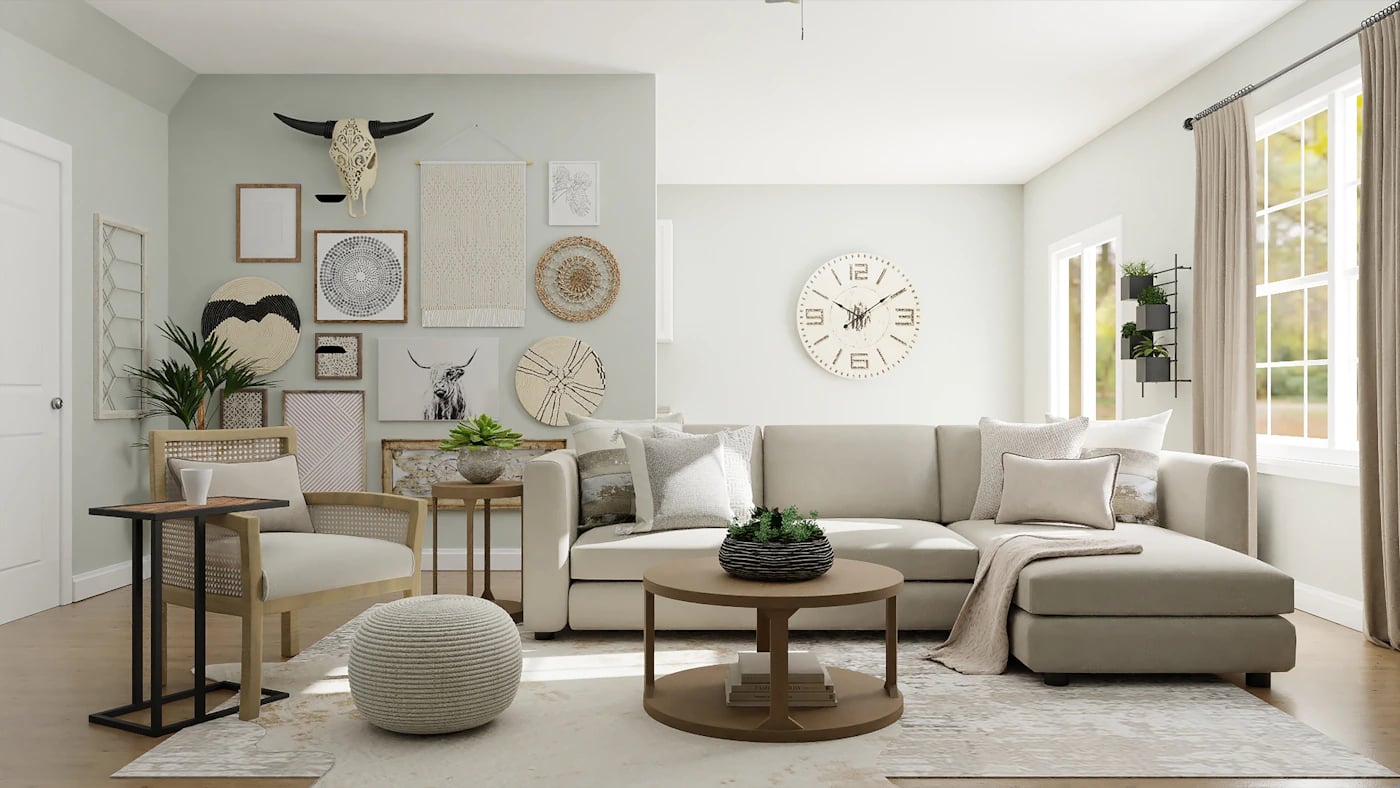 Warm interior with natural materials
