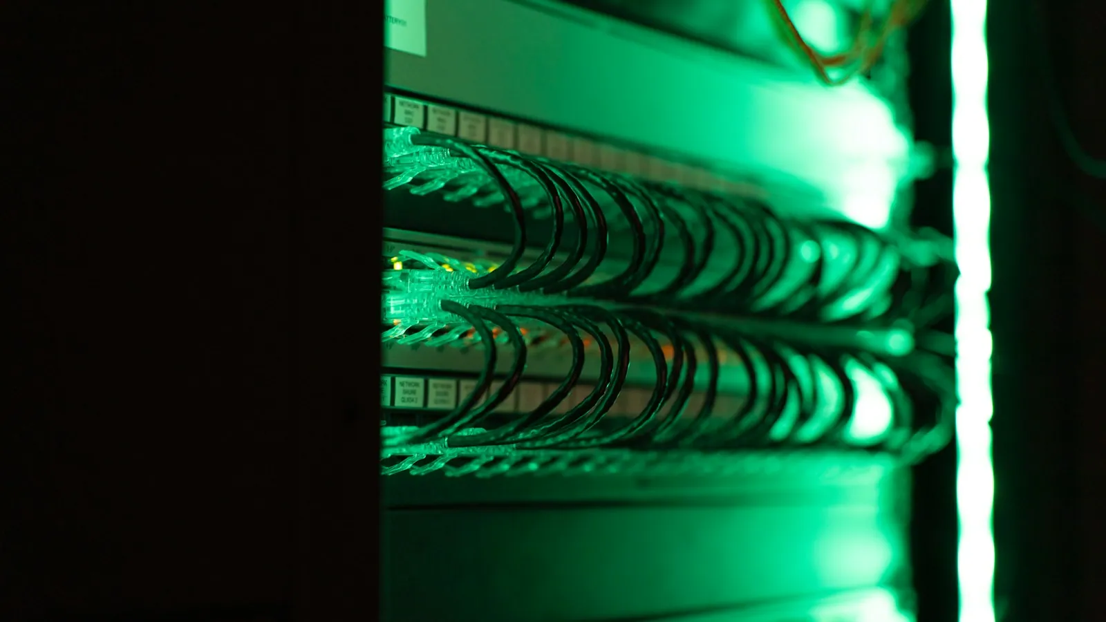 A close view of data-centre server hardware